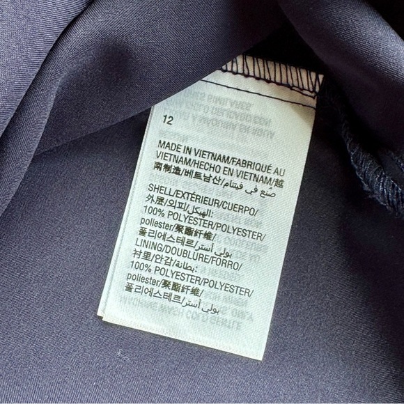 Maison Jules Blue Chevron Striped Cinched Waist Halter Flowy Maxi Dress Size 12 - Picture 5 of 13